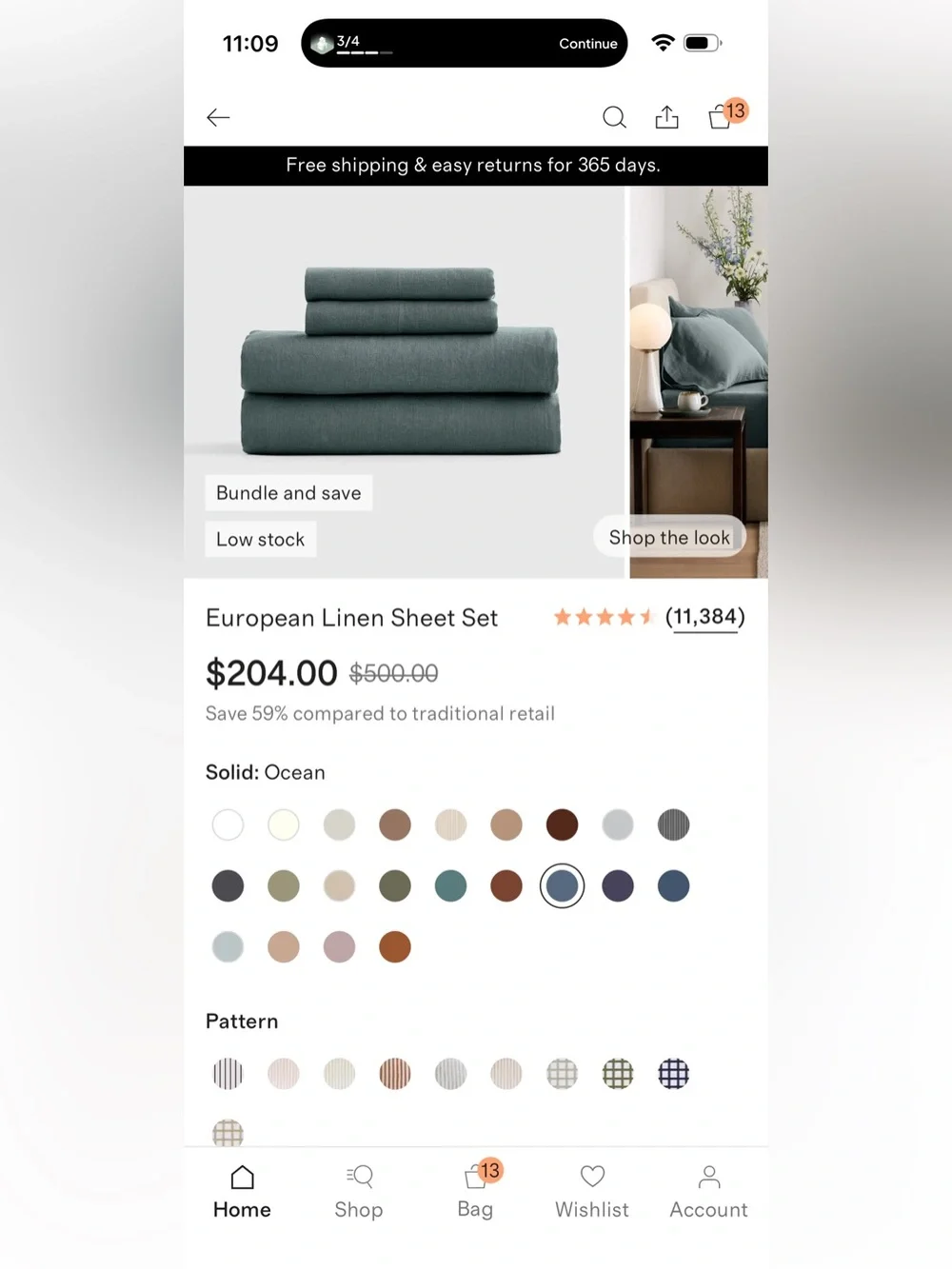 European Linen Ocean King Sheet Set - Retail $204